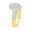 Thumbnail Image 2 of 0.95 CT. T.W. Oval-Shaped Multi-Diamond Double Frame Bridal Set in 10K Gold
