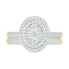 Thumbnail Image 3 of 0.95 CT. T.W. Oval-Shaped Multi-Diamond Double Frame Bridal Set in 10K Gold
