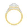 Thumbnail Image 4 of 0.95 CT. T.W. Oval-Shaped Multi-Diamond Double Frame Bridal Set in 10K Gold