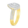 Thumbnail Image 1 of 0.95 CT. T.W. Pear-Shaped Multi-Diamond Double Frame Bridal Set in 10K Gold