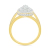 Thumbnail Image 3 of 0.95 CT. T.W. Pear-Shaped Multi-Diamond Double Frame Bridal Set in 10K Gold