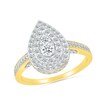 Thumbnail Image 4 of 0.95 CT. T.W. Pear-Shaped Multi-Diamond Double Frame Bridal Set in 10K Gold