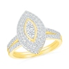 Thumbnail Image 0 of 0.96 CT. T.W. Marquise-Shaped Multi-Diamond Double Frame Bridal Set in 10K Gold
