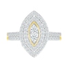 Thumbnail Image 2 of 0.96 CT. T.W. Marquise-Shaped Multi-Diamond Double Frame Bridal Set in 10K Gold