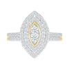 Thumbnail Image 3 of 0.96 CT. T.W. Marquise-Shaped Multi-Diamond Double Frame Bridal Set in 10K Gold