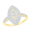 Thumbnail Image 5 of 0.96 CT. T.W. Marquise-Shaped Multi-Diamond Double Frame Bridal Set in 10K Gold