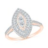 0.96 CT. T.W. Marquise-Shaped Multi-Diamond Double Frame Bridal Set in 10K Rose Gold