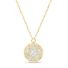 Diamond-Cut Circle with Star Pendant in 14K Two-Tone Gold