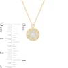 Diamond-Cut Circle with Star Pendant in 14K Two-Tone Gold