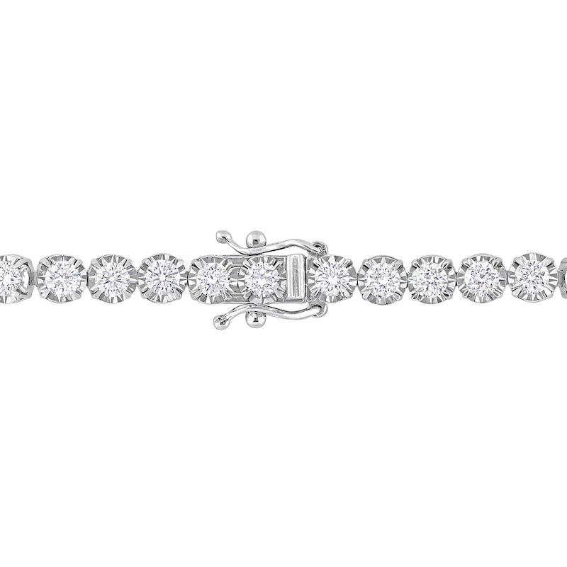 Main Image 3 of 3.78 CT. T.W. Diamond Tennis Bracelet in 14K White Gold