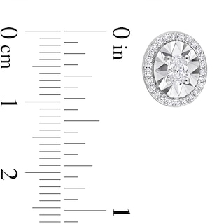 0.50 CT. T.W. Oval Diamond Frame Stud Earrings in 14K White Gold