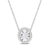 Thumbnail Image 1 of 0.25 CT. T.W. Oval Diamond Frame Pendant in 14K White Gold - 17"