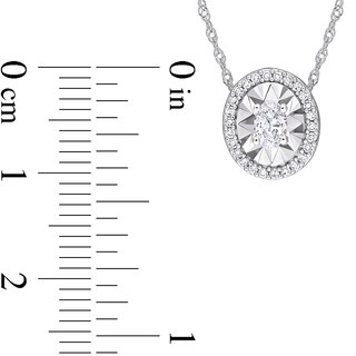 0.25 CT. T.W. Oval Diamond Frame Pendant in 14K White Gold - 17"