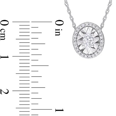 0.25 CT. T.W. Oval Diamond Frame Pendant in 14K White Gold - 17"