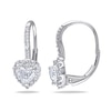Thumbnail Image 1 of 1.00 CT. T.W. Heart-Shaped Diamond Frame Drop Earrings in 14K White Gold