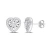 Thumbnail Image 1 of 0.49 CT. T.W. Heart-Shaped Diamond Frame Stud Earrings in 14K White Gold