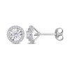 0.50 CT. T.W. Diamond Frame Raised Stud Earrings in 10K White Gold