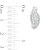 0.50 CT. T.W. Baguette and Round Diamond Triple Row Twist Hoop Earrings in 10K White Gold