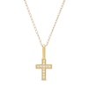 Child's Cubic Zirconia Beaded Cross Pendant in 10K Gold – 15"