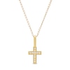 Thumbnail Image 0 of Child's Cubic Zirconia Beaded Cross Pendant in 10K Gold – 15"