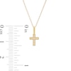 Child's Cubic Zirconia Beaded Cross Pendant in 10K Gold – 15"