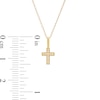 Thumbnail Image 2 of Child's Cubic Zirconia Beaded Cross Pendant in 10K Gold – 15"