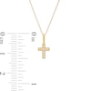 Thumbnail Image 1 of Child's Cubic Zirconia Beaded Cross Pendant in 10K Gold – 15"