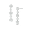 Thumbnail Image 0 of 1.00 CT. T.W. Multi-Diamond Alternating Flower Drop Earrings in 10K White Gold