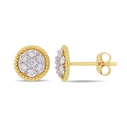 0.49 CT. T.W. Multi-Diamond Flower Twisted Frame Stud Earrings in 14K Gold