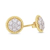 Thumbnail Image 3 of 0.49 CT. T.W. Multi-Diamond Flower Twisted Frame Stud Earrings in 14K Gold