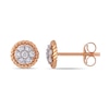 0.22 CT. T.W. Multi-Diamond Flower Twisted Frame Stud Earrings in 14K Rose Gold