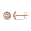 Thumbnail Image 0 of 0.22 CT. T.W. Multi-Diamond Flower Twisted Frame Stud Earrings in 14K Rose Gold