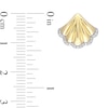 Thumbnail Image 3 of 0.09 CT. T.W. Diamond Seashell Stud Earrings in 10K Gold