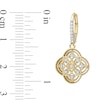 Thumbnail Image 3 of 0.16 CT. T.W. Diamond Milgrain Flower Vintage-Style Drop Earrings in 10K Gold