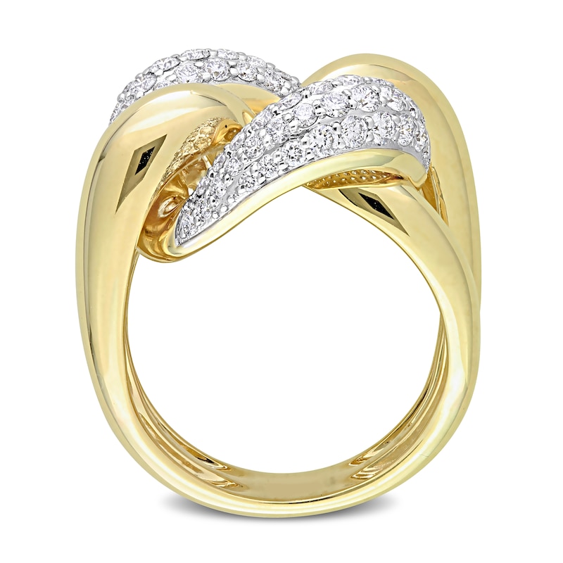 1.30 CT. T.W. Diamond Double Knot Split Shank Ring in 14K Gold