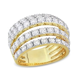 3.10 CT. T.W. Diamond Multi-Row Split Shank Ring in 14K Gold