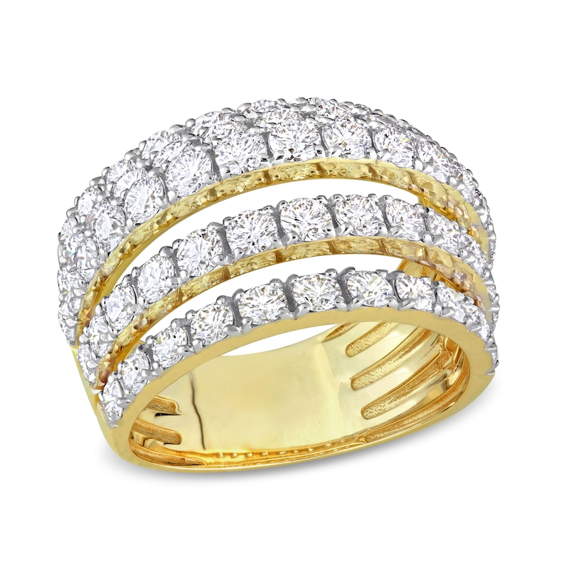 3.10 CT. T.W. Diamond Multi-Row Split Shank Ring in 14K Gold