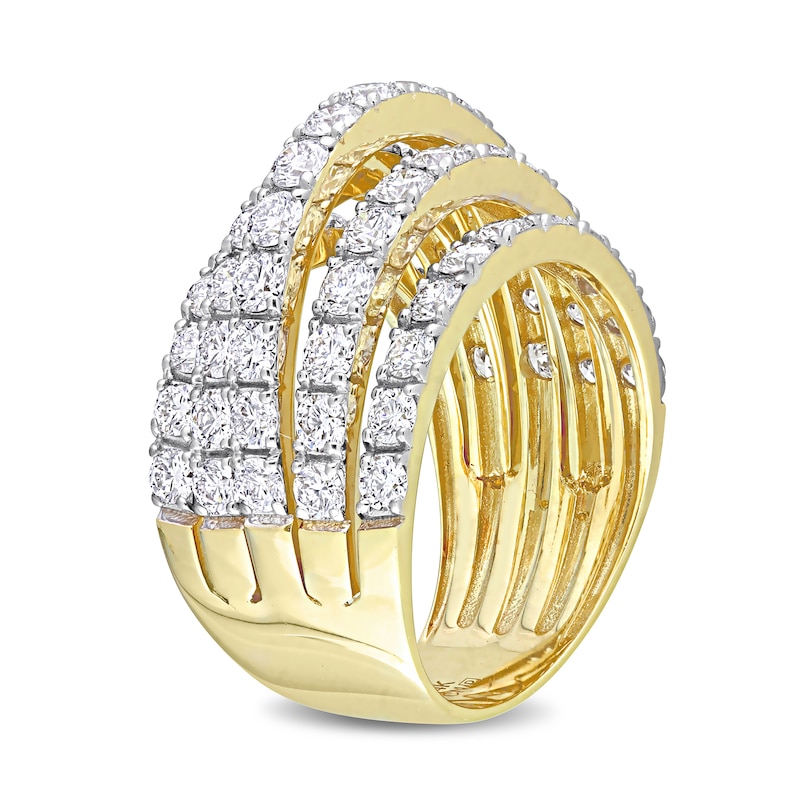 3.10 CT. T.W. Diamond Multi-Row Split Shank Ring in 14K Gold