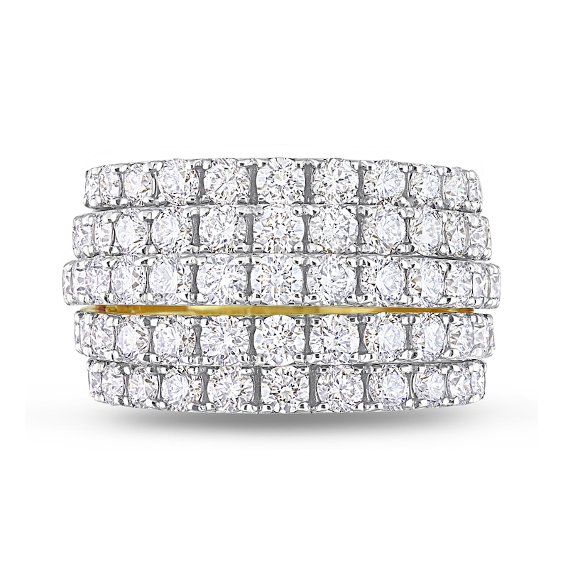 3.10 CT. T.W. Diamond Multi-Row Split Shank Ring in 14K Gold