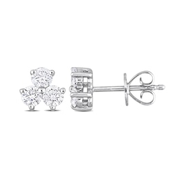 0.60 CT. T.W. Diamond Triad Stud Earrings in Platinum