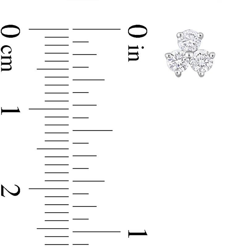 0.60 CT. T.W. Diamond Triad Stud Earrings in Platinum