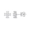 Thumbnail Image 1 of 0.83 CT. T.W. Diamond Cross Stud Earrings in Platinum