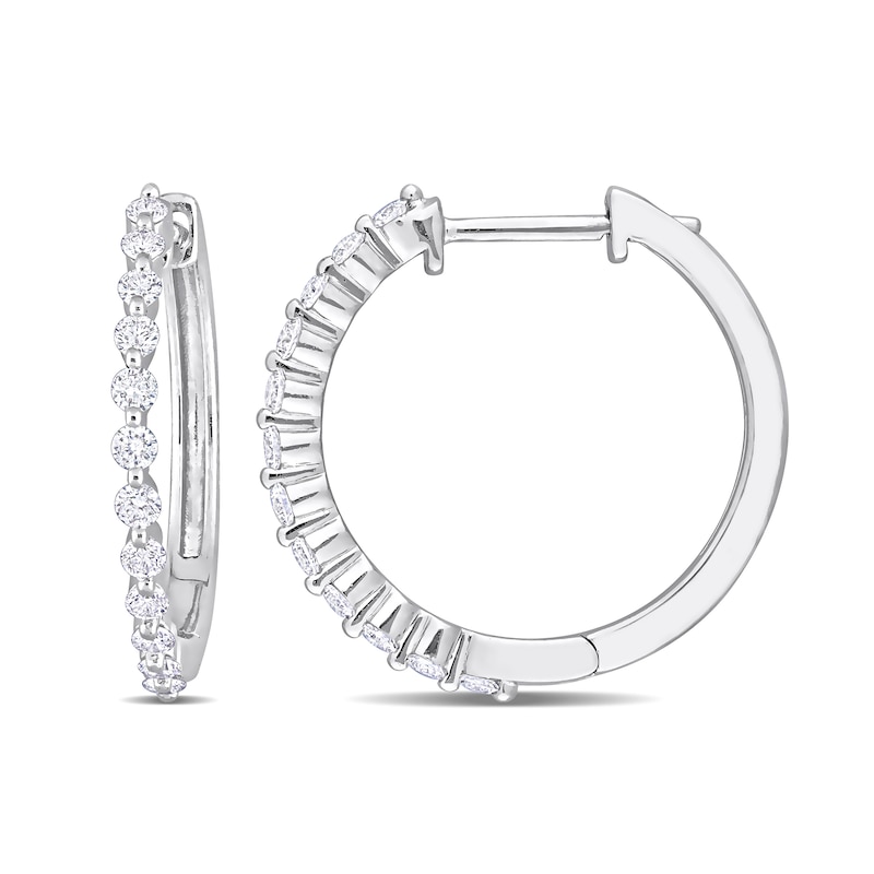 0.48 CT. T.W. Diamond Hoop Earrings in Platinum