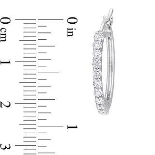0.99 CT. T.W. Diamond Hoop Earrings in Platinum