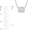 Thumbnail Image 2 of 0.70 CT. T.W. Emerald-Cut Diamond Frame Necklace in Platinum