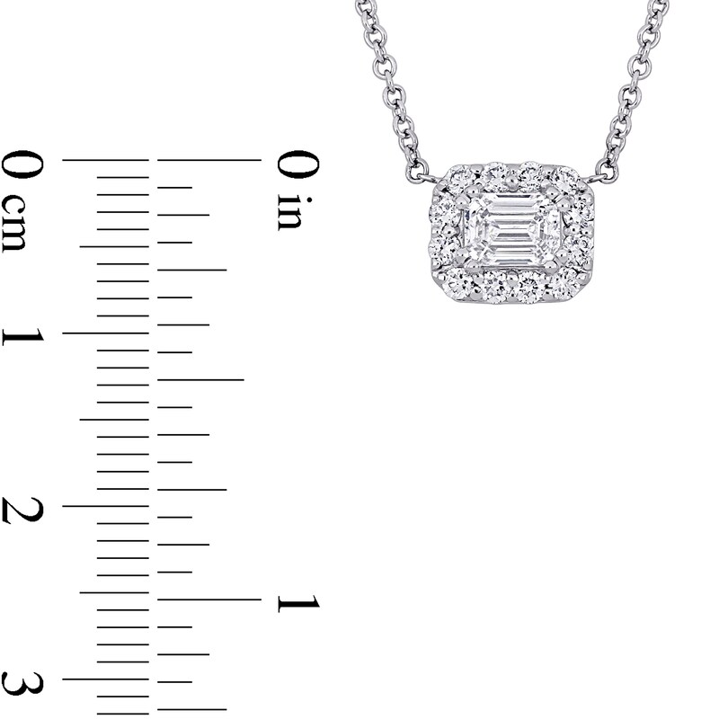 0.70 CT. T.W. Emerald-Cut Diamond Frame Necklace in Platinum