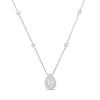 Thumbnail Image 1 of 1.00 CT. T.W. Pear-Shaped Diamond Frame Station Necklace in Platinum (E/SI1)