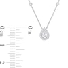 1.00 CT. T.W. Pear-Shaped Diamond Frame Station Necklace in Platinum (E/SI1)