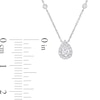 Thumbnail Image 3 of 1.00 CT. T.W. Pear-Shaped Diamond Frame Station Necklace in Platinum (E/SI1)