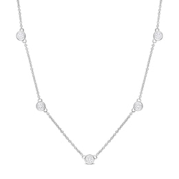 0.99 CT. T.W. Diamond Station Necklace in Platinum